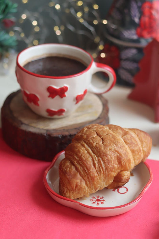 Bow Mug & HOHOHO Handmade Dessert Plate handmade in india