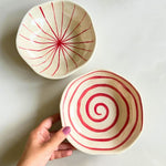 Red & white Bowls handmade in india 