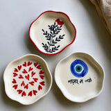 Set of 3 Handpainted Dessert Plates made by ceramic