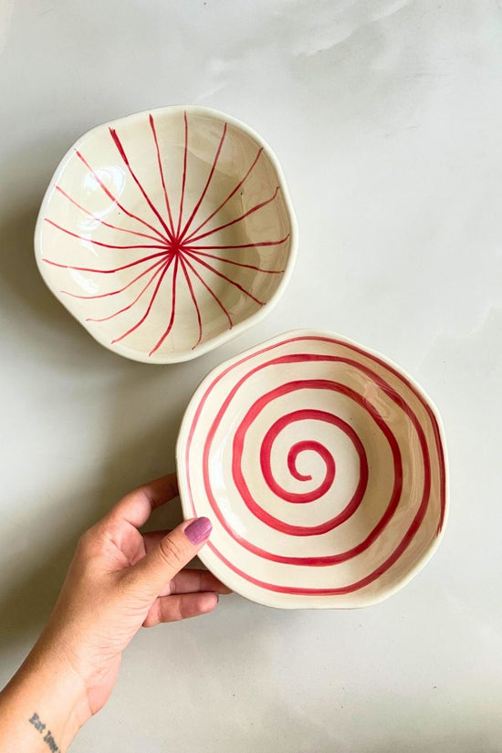 red & white Bowl Made By ceramic 
