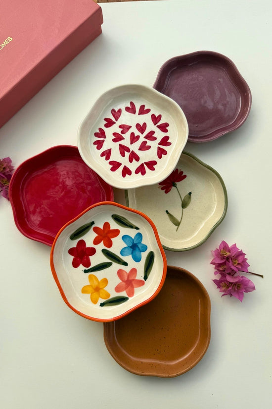 Set of 6 HandPainted & Neutrals Handmade Dessert Plate (for the price of 5)