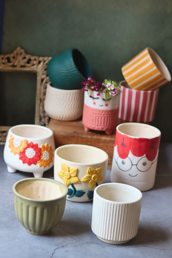 Set of 10 Nature's Embrace Planters (for the price of 5) made by ceramic