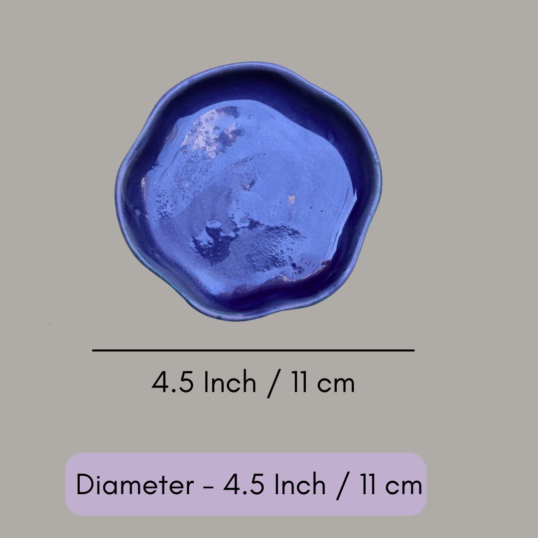 Royal Blue Handmade Dessert Plate