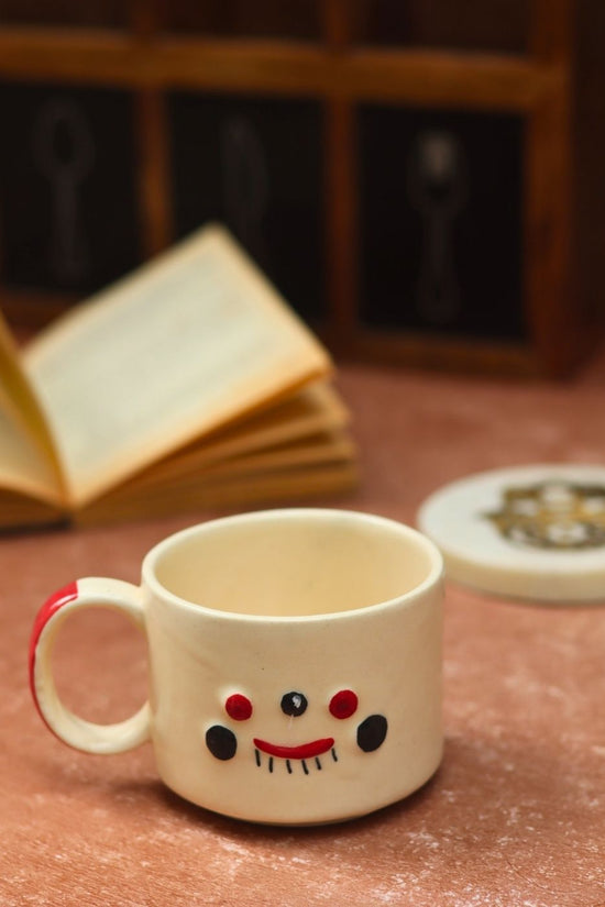 Quirky face mug handmade in India