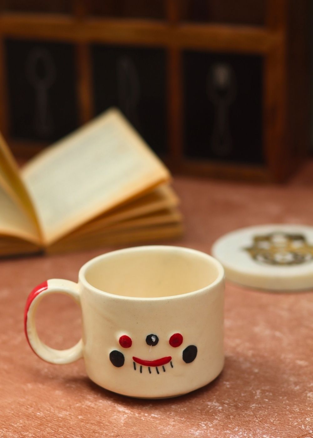 Quirky face mug handmade in India