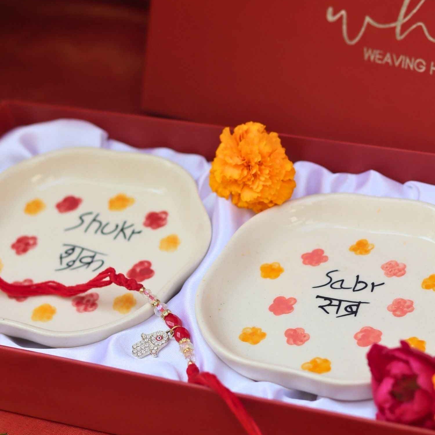 Sabr & Shukr Handmade Dessert plate Rakhi Gift box