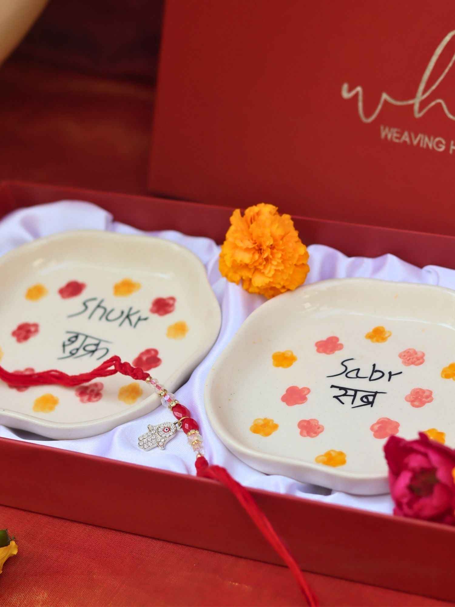 Sabr & Shukr Handmade Dessert plate Rakhi Gift box