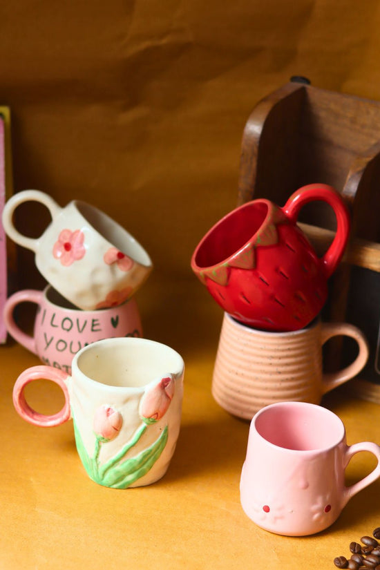 Set of 6 Morning Mood Mugs combo (for the price of 5) handmade in india