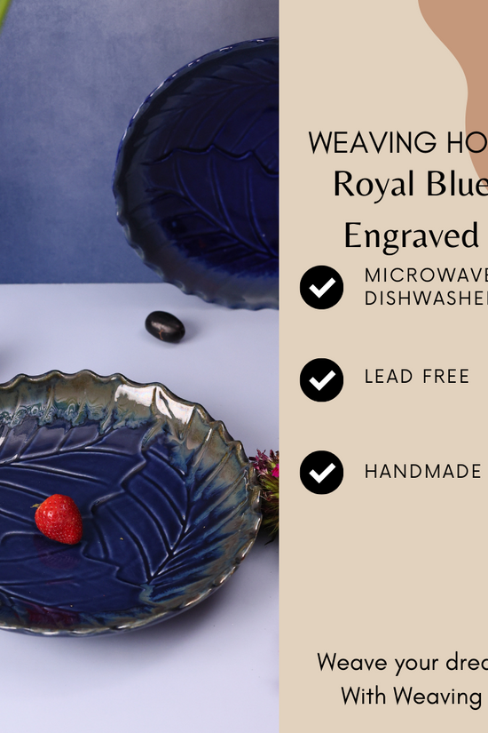 Royal Blue Round Engraved Platter