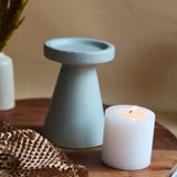 Sky Blue Pillar Candle Holder - Medium handmade in india