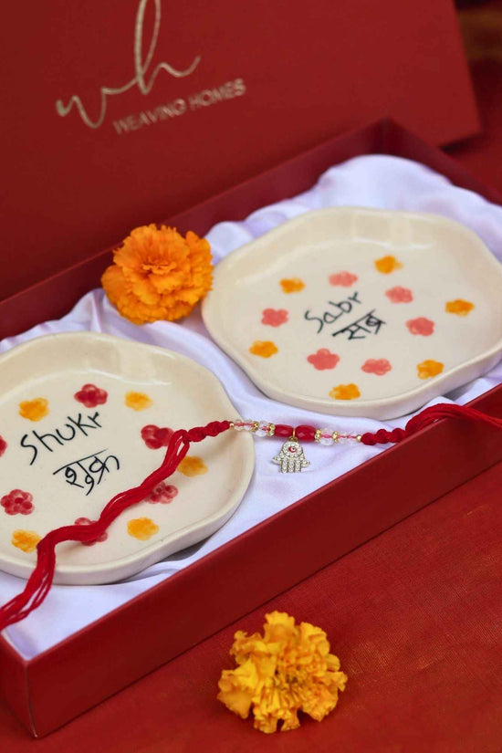 Sabr & Shukr Handmade Dessert plate Rakhi Gift box