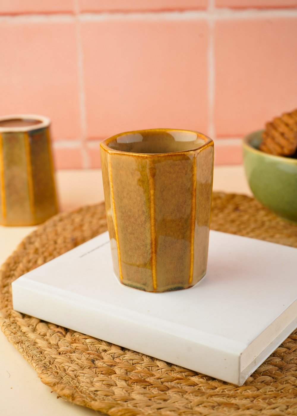 mustard chai kulhad made by ceramic 