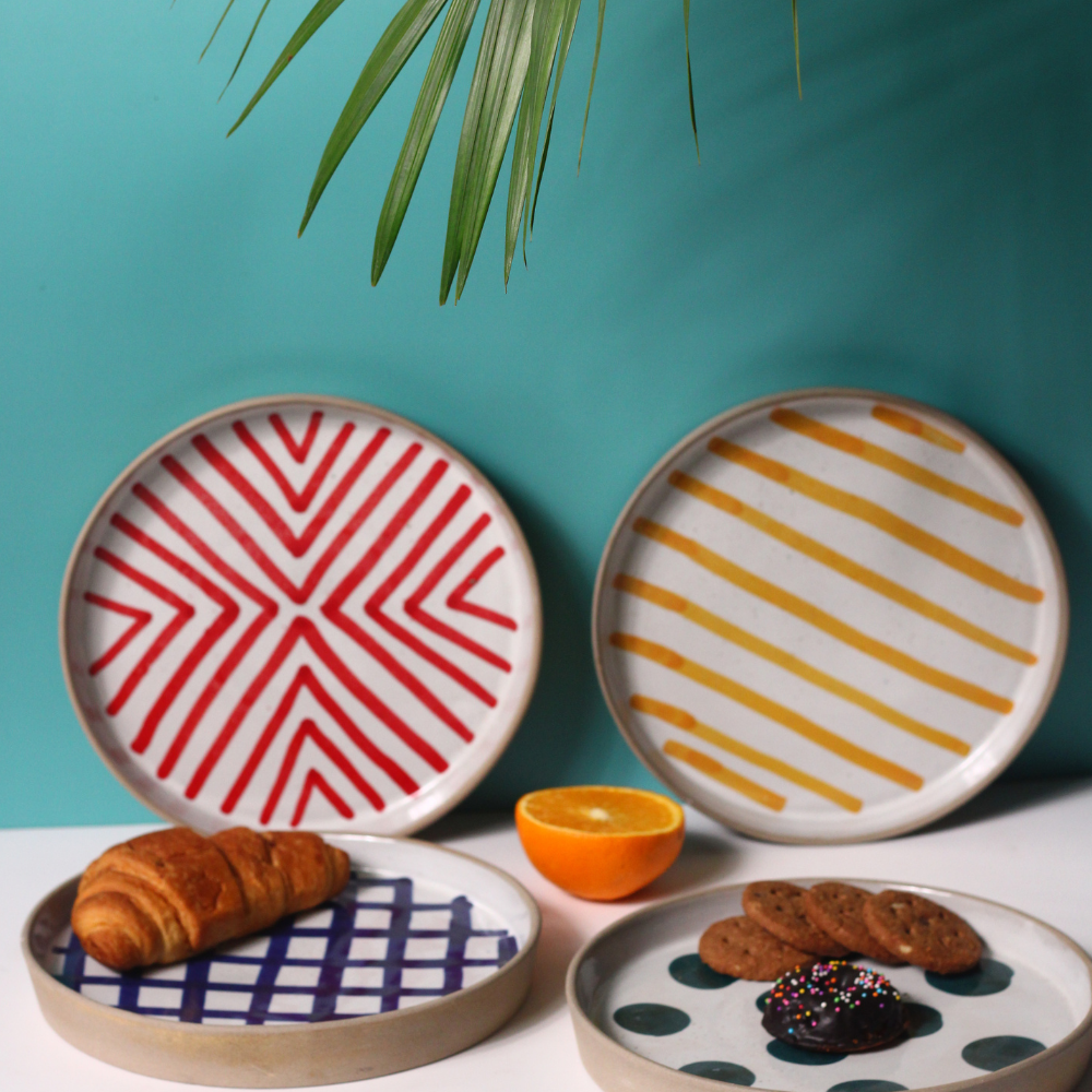 handmade pattern platter made by pure ceramic 