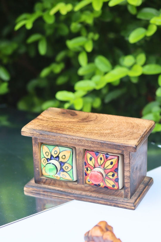 Wooden Decor Drawer – Artistic Bloom handmade in India