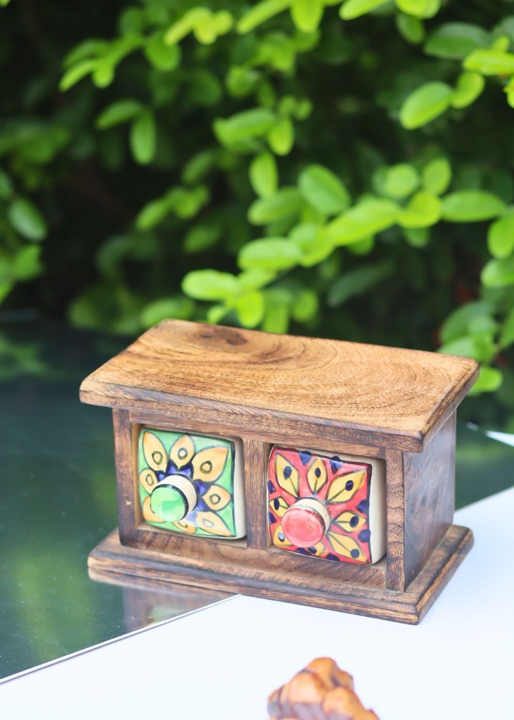 Wooden Decor Drawer – Artistic Bloom handmade in India