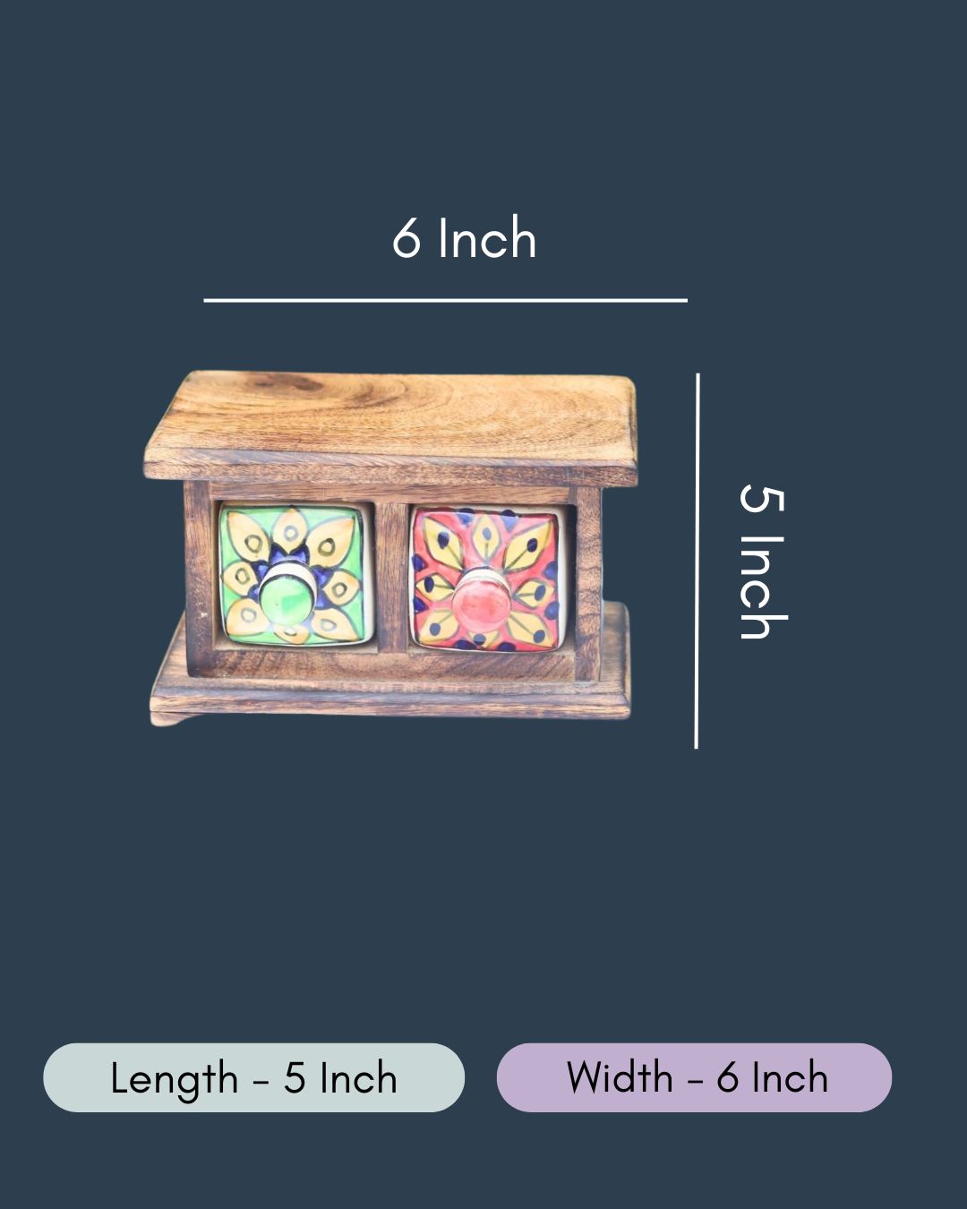 Wooden Decor Drawer – Artistic Bloom