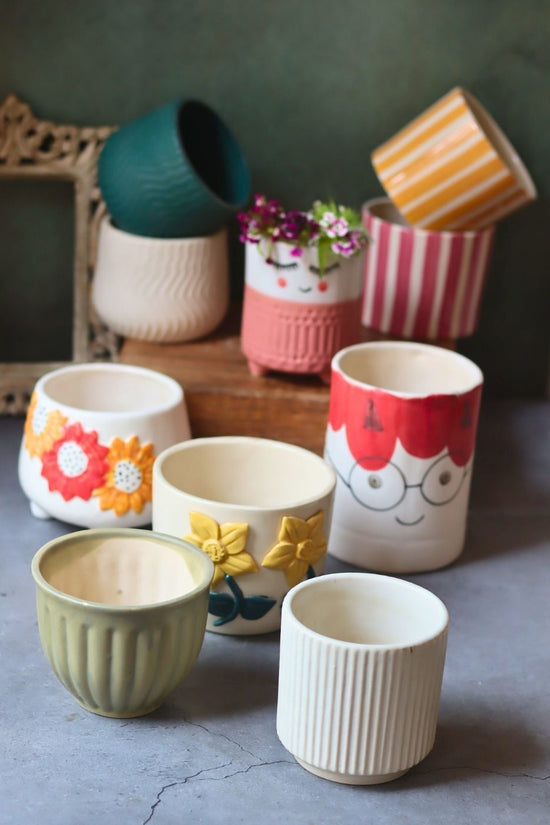 Set of 10 Nature's Embrace Planters (for the price of 5) handmade in India
