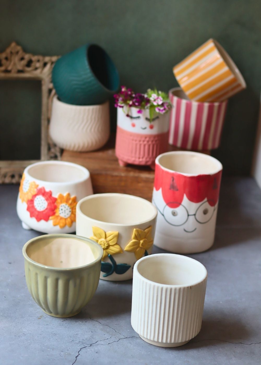 Set of 10 Nature's Embrace Planters (for the price of 5) handmade in India