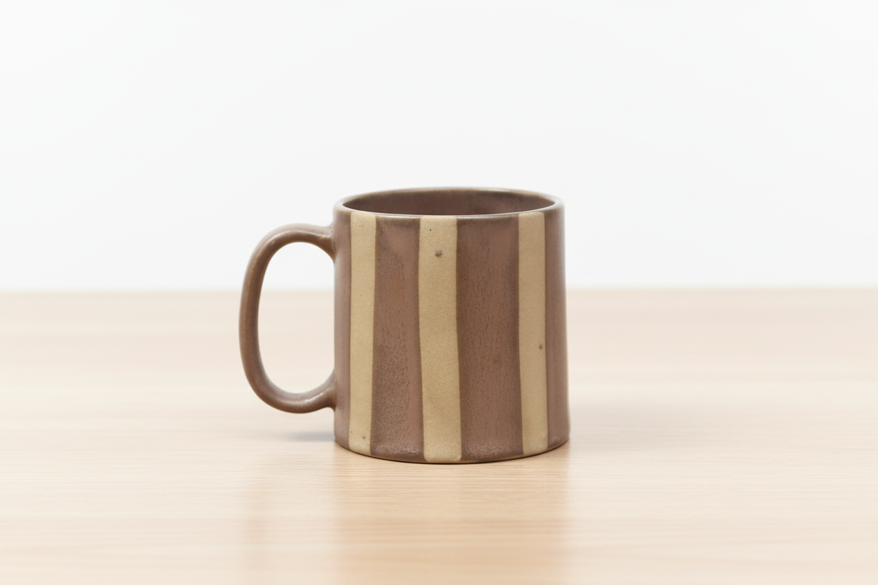 Basic grey striped mug