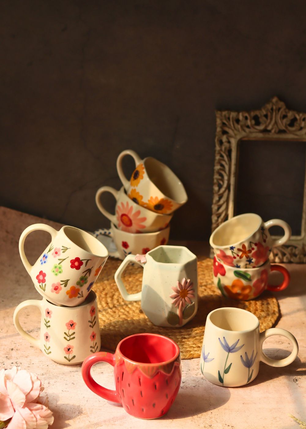 Set of 10 Floret Charm Mugs (for the price of 7) with premium quality material