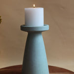 handmade Sky Blue Pillar Candle Holder - Large