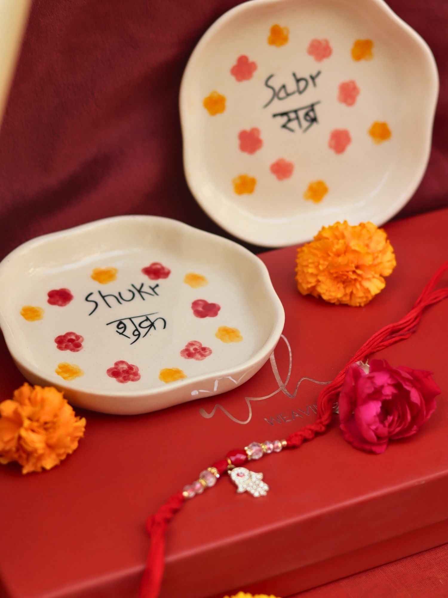 Sabr & Shukr Handmade Dessert plate Rakhi Gift box