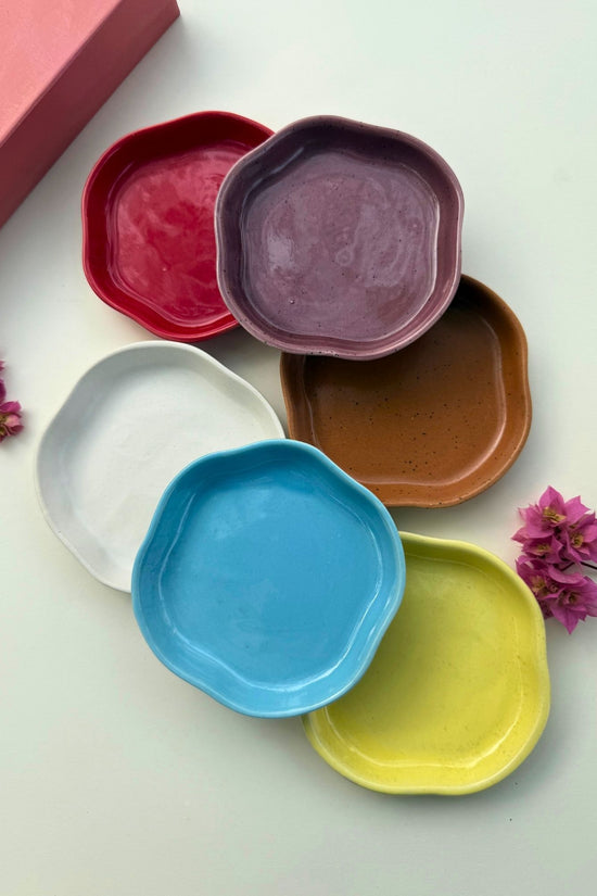 Set of 6 Neutral Handmade Dessert Plates (for the price of 5)