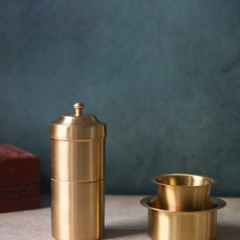 Brass coffee filter & dabara set