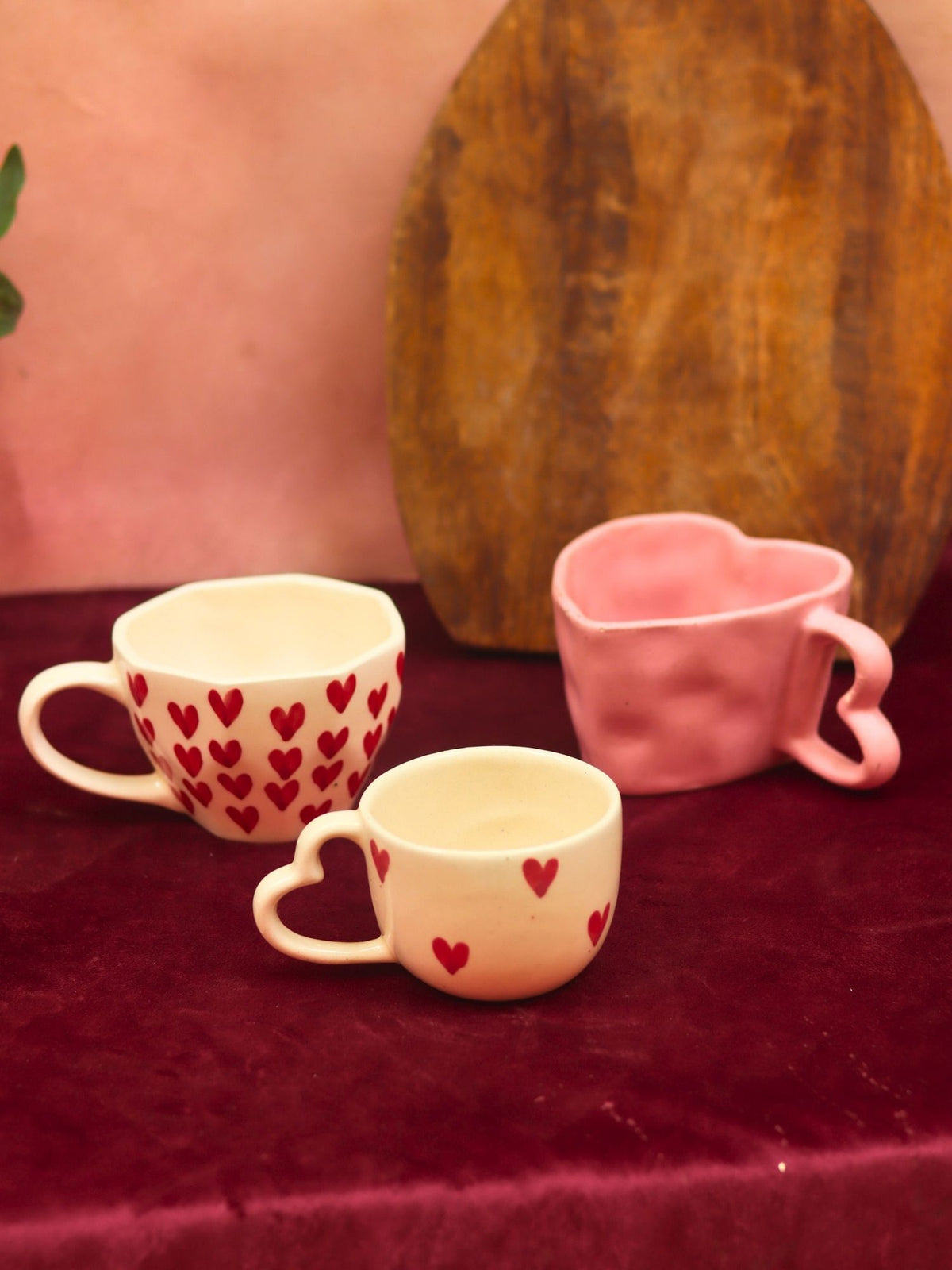 Set of 3 - Heartblush Mugs made by ceramic