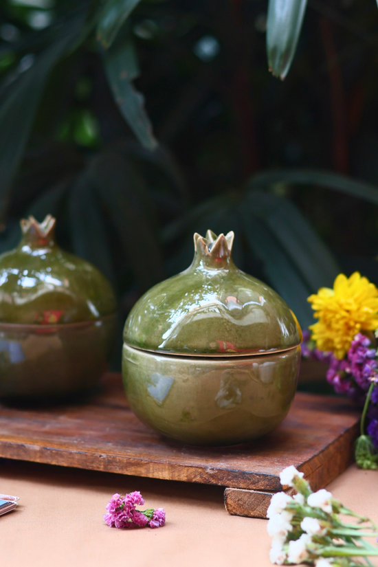 Olive green anar jar