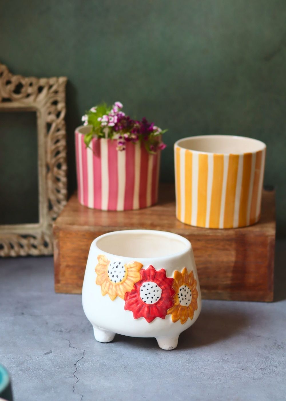 Three Adorable Planters