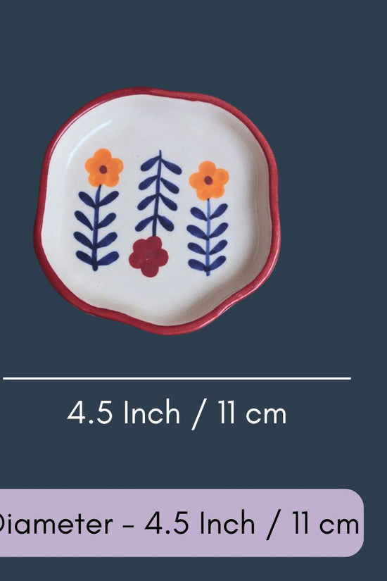 Floral Bloom Handmade Dessert Plate