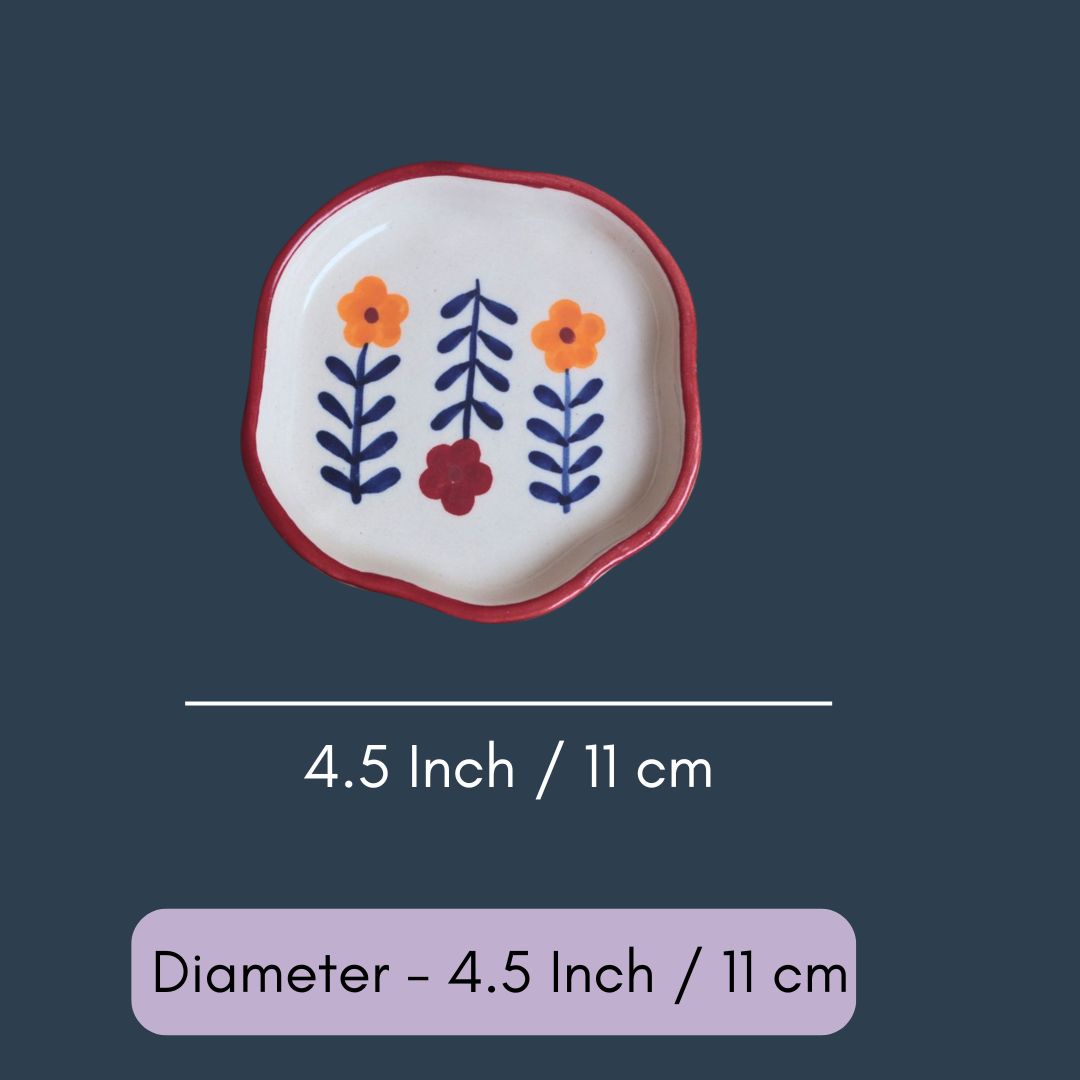 Floral Bloom Handmade Dessert Plate
