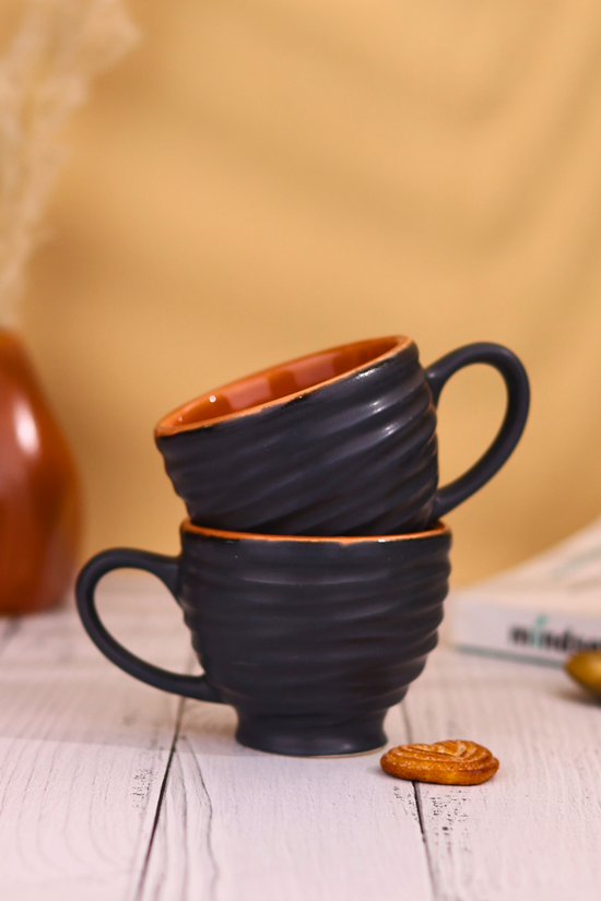 handmade navy torrent chai cup made by ceramic 