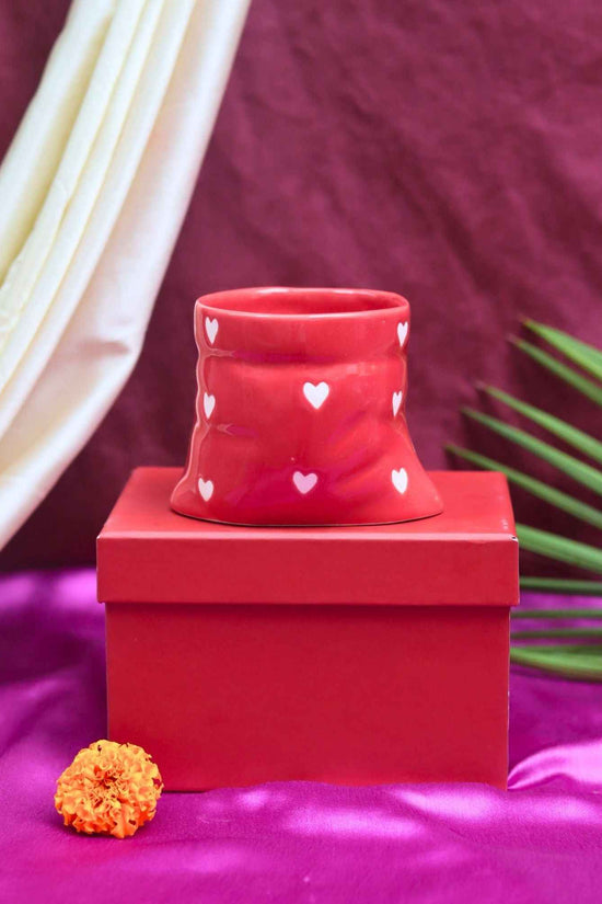 Red heart pouch Mug in a Gift Box