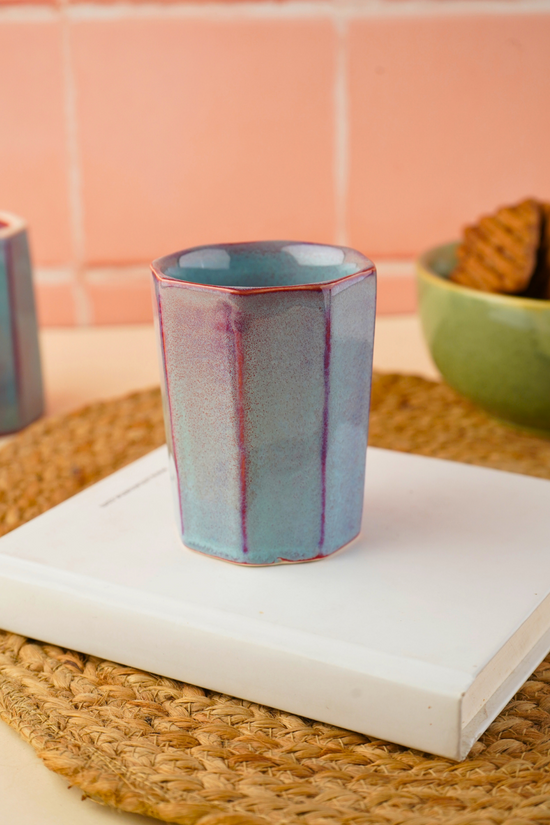 blue chai kulhad made by ceramic 