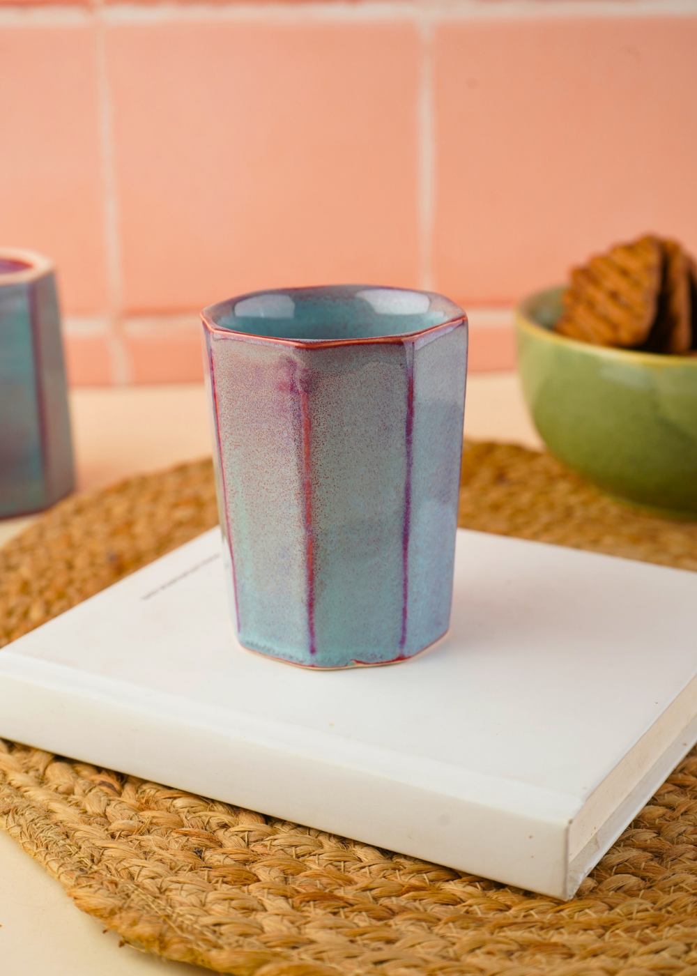 blue chai kulhad made by ceramic 