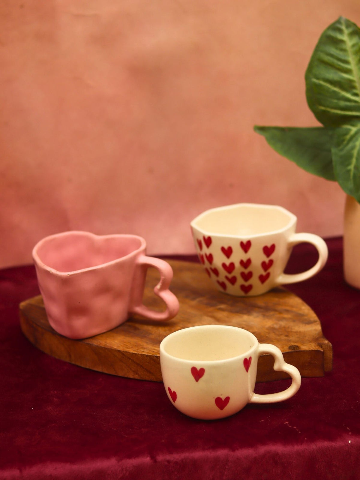 Set of 3 - Heartblush Mugs with premium quality material