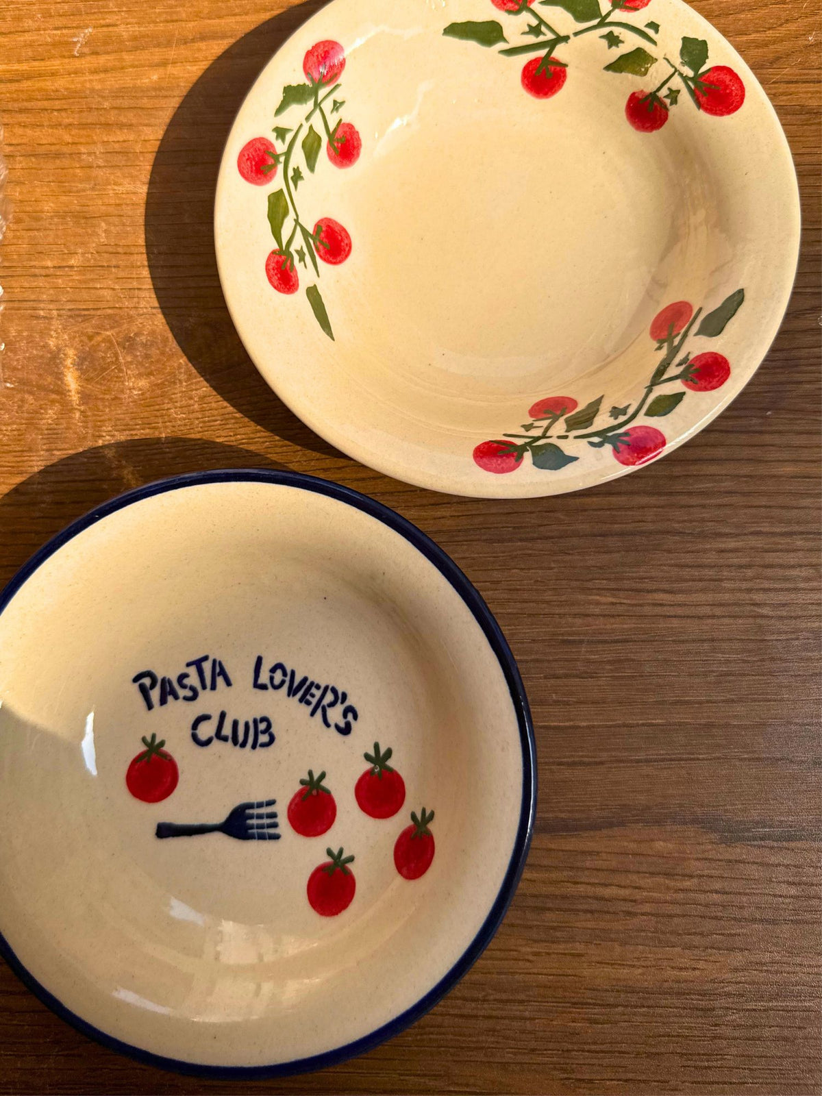Set of 2 - Cherry Fields & Pasta Lovers Pasta Plate Combo made by ceramic