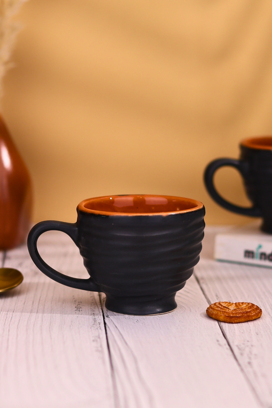 vibrant navy blue color chai cup