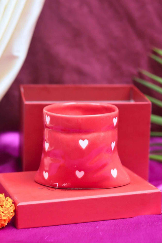 Red heart pouch Mug in a Gift Box