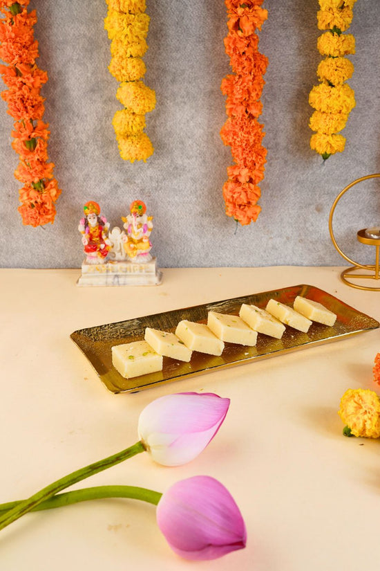 Gold Hammered Platter handmade in india