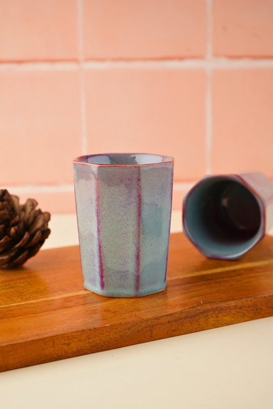 handmade blue chai kulhad with blue color