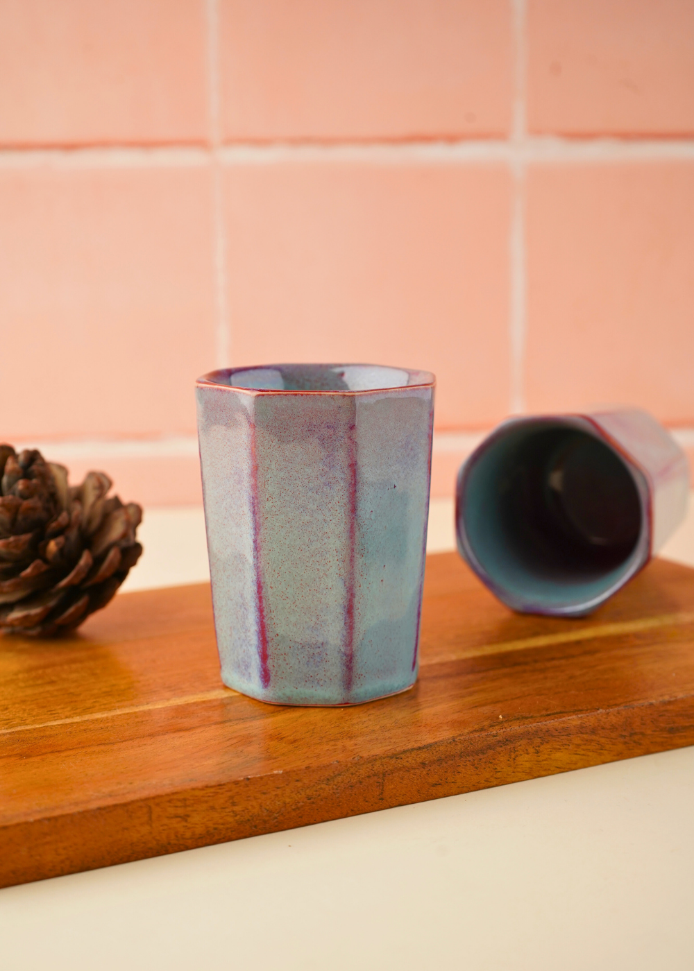handmade blue chai kulhad with blue color