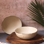 Handmade Brown & White Curry Bowl - (Set of 4 - GET 2 FREE)