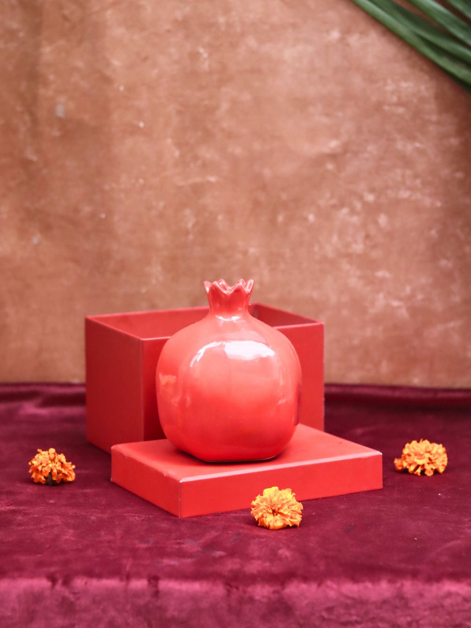 Red Anar vase Gift Box handmade in India