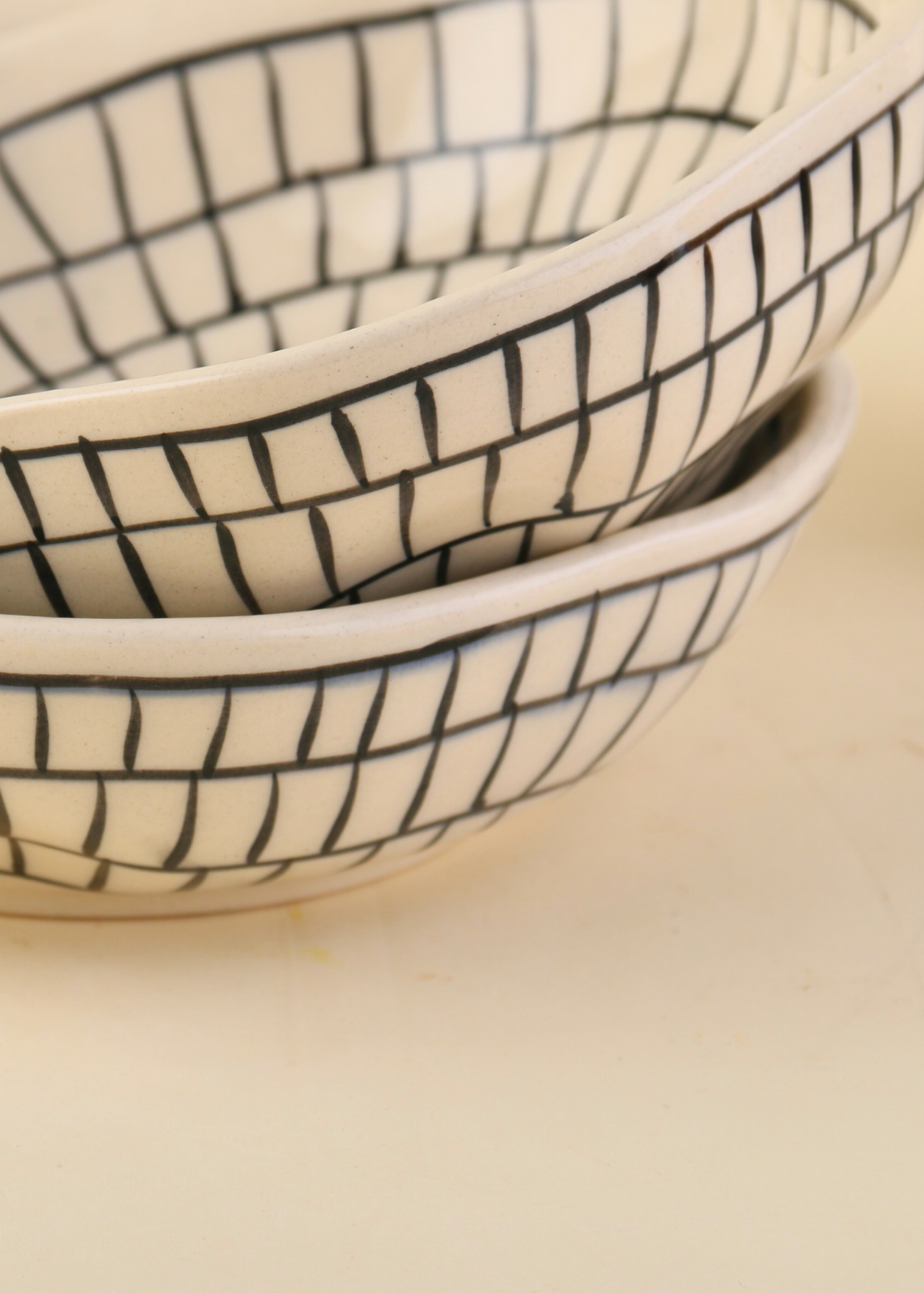 Handmade ceramic zebra bowls