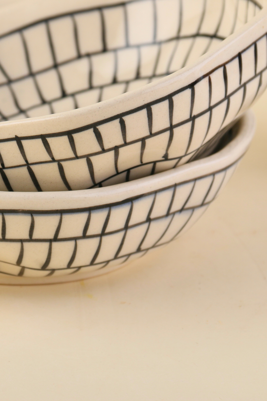 Handmade ceramic zebra bowls