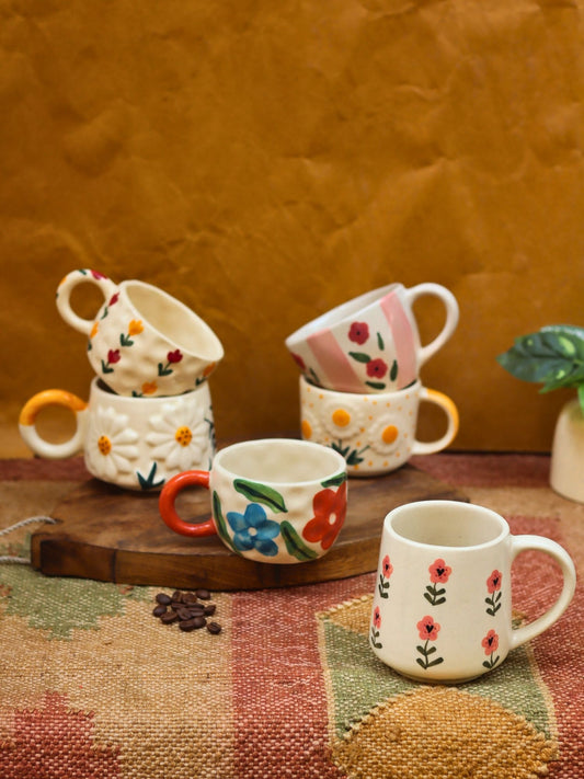 handmade Set of 6 Modern Ceramic Mugs combo (for the price of 5)