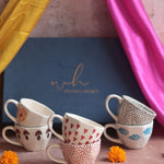 Handmade Set of 6 Dreamy Delight Mugs (for the price of 5) Diwali Gift Box